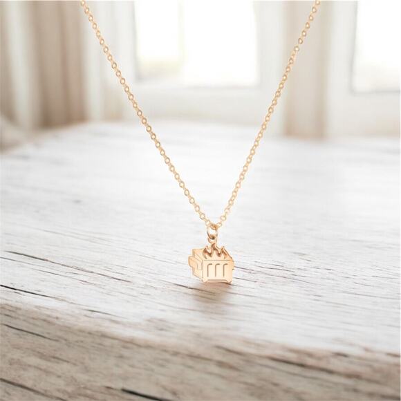 Dumpster Fire Necklace – 14K Gold Filled on Stainless Steel – 16" Dainty Chain - Picture 1 of 7